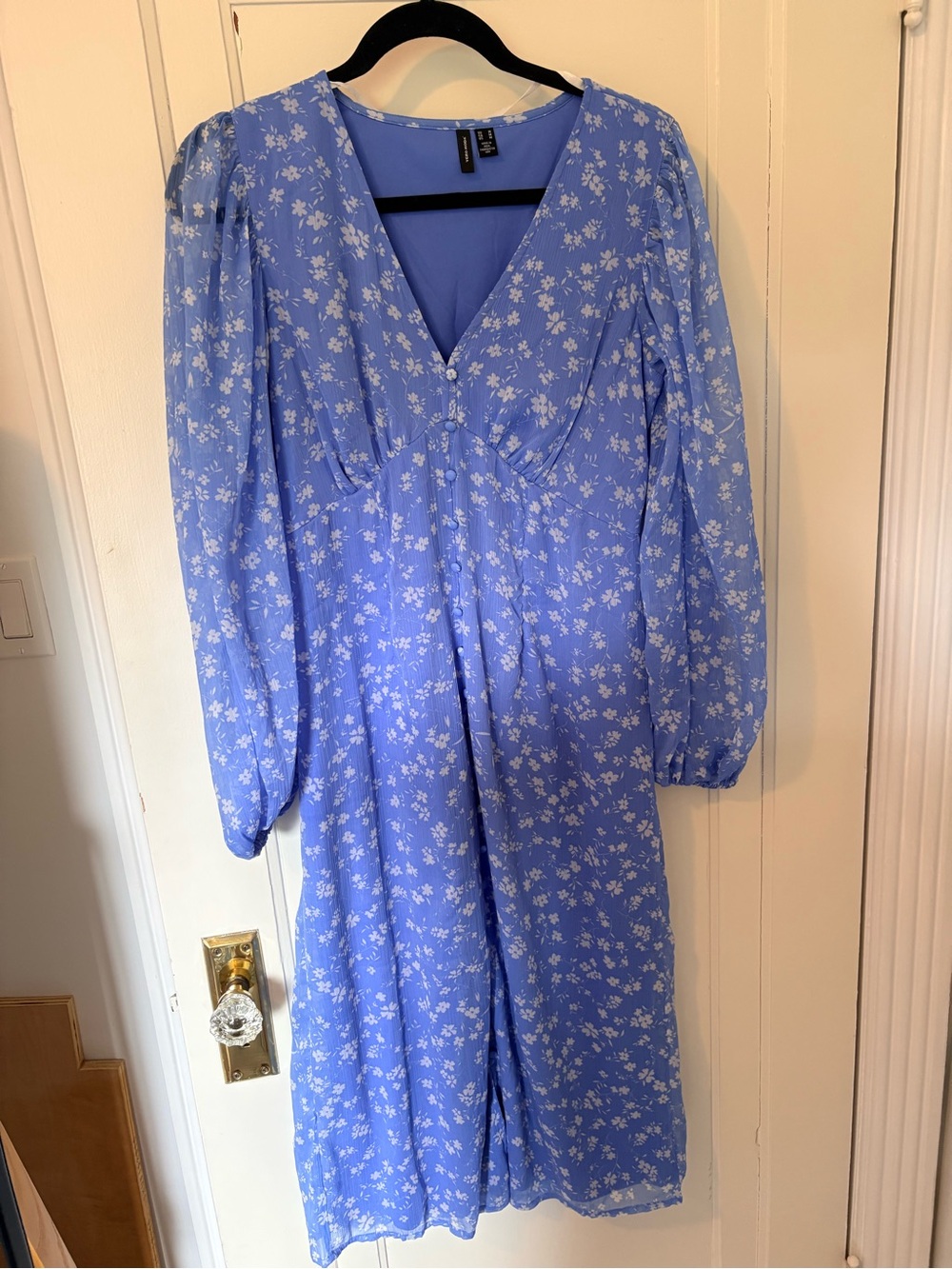 H&M Lavender Floral V-Neck Midi Dress